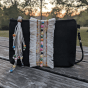 Clutch Linen and macrame - Black