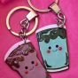 Matcha and coffee friends matching keychains