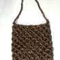 Crochet leather bag