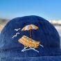 Hand-embroidered denim cap