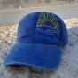 Hand-embroidered denim cap