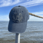 Hand-embroidered denim cap