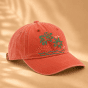 Hand-embroidered denim cap