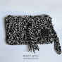 Black and white crochet clutch