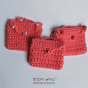 Red and pink crochet coin wallet 