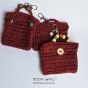 Red and pink crochet coin wallet 