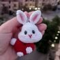 Amigurumi bunny car hanging accessory
