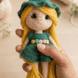 Handmade Crochet Doll Keychain &ndash; Mini Bag Charm 💙