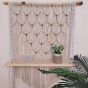 Macrame wall hanging with shelf 