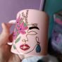 Flowery girl mug 