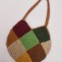 Crochet bag with colored squares
