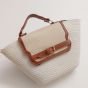  Cotton rope eco-friendly cross body bag with leather off-white 