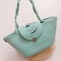 Aqua cotton rope beach bag 