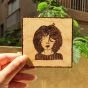 Girl with Curly Hair - Hand-burned Square