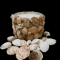 Decorated Candle jar with seashells 