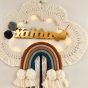Macrame cloud with kids name and light