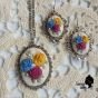 Embroidery necklace and earrings 