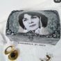 Customized black and white box with your photo and name outside 