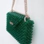 Dark Olive Green Hexagon Crystal Bag