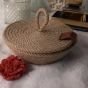 Jute accessories organizer with lid 