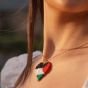 سلسال الوان العلم الفلسطينى على شكل قلب من خرز الميوكى