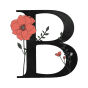 floral letter B sticker