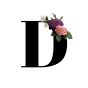 floral letter  D sticker