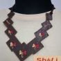 Embroidered leather Necklace