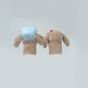 Brother and sister plush dog hand puppet set