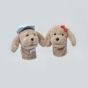 Brother and sister plush dog hand puppet set