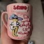 Polymer clay comic mug