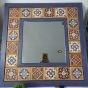 Modern wooden tableau (Moroccan tile style) with a mirror
