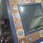 Modern wooden tableau (Moroccan tile style) with a mirror