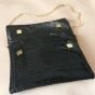 Genuine leather clutch bag,  black 