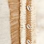 Linen clutch decorated with shells