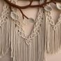 Boho macrame wall hanging with 3D branch