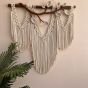 Boho macrame wall hanging with 3D branch