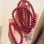 Burgundy jewelry necklace and bracelet