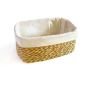 Set of Rectangular Storage Baskets Handcrafted from Natural Rush Plant – Eco-friendly Baskets with Inner Lining, Perfect  in 3 Different Sizes (20-25-30 cm).