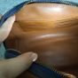 Havana genuine leather bag in navy blue