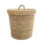 Laundry Basket Made from Natural Seagrass with Removable Fabric Lining – A Modern and Lightweight Design, Perfect for Organizing Laundry at Home.