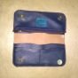 Navy blue wallet, genuine leather, hand-painted