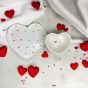 Handmade heart porcelain mug and plate