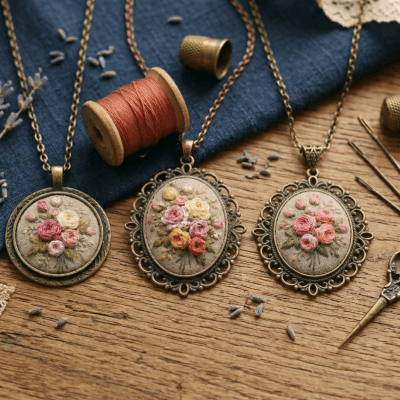 قلادات مطرزة 